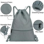 product_image_name-Generic-Waterproof Honeycomb Drawstring Backpack - Lightweight Gym, Travel & Sport Bag - Grey-2
