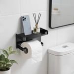 product_image_name-Generic-Toilet Roll Holder With Top Shelf- Black-1