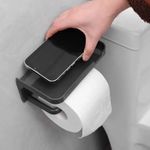 product_image_name-Generic-Toilet Roll Holder With Top Shelf- Black-2
