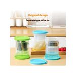 Generic Hourglass Pickle Jar - Dry Wet Separation, Airtight Lid, Blue - image 4