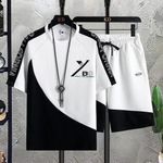 product_image_name-GALUIN-Men's two-piece casual sweatshirt set: short-sleeved T-shirt + shorts-5