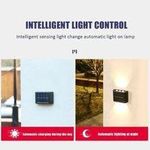 6 LED Outdoor Solar Wall Light, For Garden,Patio,Fence-Black