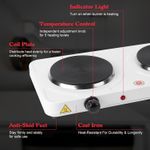 SIKITUT Electric Hot Plate 2 Burner Temperature Controls White - image 4