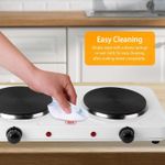 SIKITUT Electric Hot Plate 2 Burner Temperature Controls White - image 5