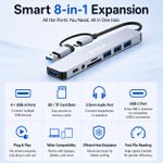 Generic USB-C Hub 8-in-1: Type-C Multiport Adapter with Audio, Card Readers & High-Speed USB - image 5