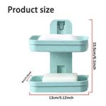 Generic 2 Layer Soap Dish Box/Rack, No Drill Bathroom Accessory, Wall Mounted Sponge Rack, No Drill, Removable 13x8x15.5cm - image 5