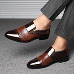 product_image_name-Fashion-Men’s Brown Elegant Business Formal Pointed Toe Leather Shoes With Side Zipper-4