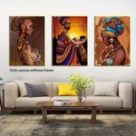 product_image_name-Generic-3pcs Peinture Sur Toile De Femme Noire Africaine, Peinture Suspendue De Décoration Murale Vintage-3