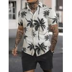 product_image_name-Dou-color-Men's 2-in-1 casual shirt shorts - white black-1