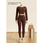 SHEIN Brown Ribbed Knit Two-piece Activewear Lounge set -Size - image 2