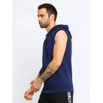 product_image_name-Generic-Unisex Cotton Sleeveless Hoodie - Dark Blue-2
