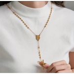 product_image_name-Generic-Elegant Gold-Plated Rosary Necklace – Stainless Steel Catholic Prayer Beads with Crucifix & Virgin Mary Medal-2