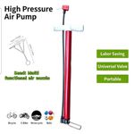 Generic Portable High Pressure Bicycle Floor Air Pump with Multi-Functional Nozzle – Red