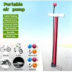Generic Portable High Pressure Bicycle Floor Air Pump with Multi-Functional Nozzle – Red - image 2