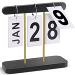 Generic Desktop Calendar,  Reusable Wooden Desk Calendar Standing Flip
