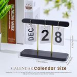Generic Desktop Calendar,  Reusable Wooden Desk Calendar Standing Flip - image 2