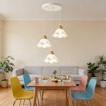 Generic 3-Light Nordic Modern Pendant Light, Minimalist Dining Room Ceiling Lamp 45W- White