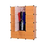 12 Cubes Wardrobe - Brown Wood