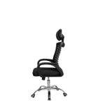 product_image_name-White Label-High Adjustable Swivel Office Mesh Chair - Neckrest  - Black -2