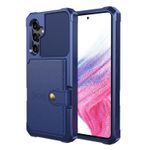 Samsung Galaxy A16 / A17 / A26 High Quality Shockproof Case With Magnetic Wallet Card Holder- Blue