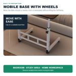 Generic Black Brushed-Finish 40×60 cm Height-Adjustable Mobile Bedside Table with Wheels for Laptop and Study - image 4