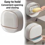 product_image_name-Generic-2PCS Wall-Mounted Soap Box with Lid Light Luxury Soap Holder Punch-Free Soap Box  Laundry Soap Box For Bathroom Kitchen-3