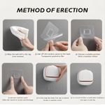 product_image_name-Generic-2PCS Wall-Mounted Soap Box with Lid Light Luxury Soap Holder Punch-Free Soap Box  Laundry Soap Box For Bathroom Kitchen-4