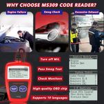Generic MS309 Automotive Code Reader OBD2 Scanner D-iagnostic Tool Car Check Engine Fault - image 5