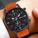 product_image_name-Generic-3Pcs Rice Brown Quartz Watch Fashion Black and White Bracelet Gift Set Men's Birthday Gift-2