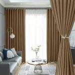 2 In 1 Pair High Quality Curtains - 140x260cm - Brown