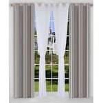 4pcs set curtains(2pcs sunblock curtains and 2 pcs voile curtains)-grey (150 x 240 cm)