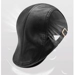 product_image_name-Fashion-Adjustable Leather Newsboy Beret Cap - Black-5