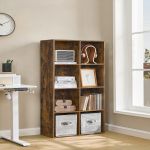 LASA 8-Compartment Open Bookcase - Brown Wood Look - image 3