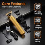 Generic Rechargeable Hair Trimmer for Men, 3-in-1 Professional Electric Hair Clipper with T-Blade & 4 Guide Combs - image 6