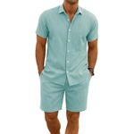 product_image_name-COOFENRISY-2 Piece Short Sleeve Shirts and Shorts-3