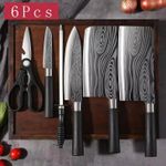 Generic 6 Pieces Kitchenware Set-High Quality K-n-i-f-e Set -6-piece-Kitchen Knives Set