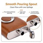 Generic 8oz Leather Wrapped 304 Stainless Steel Hip Flask Set with Foldable Cup & Funnel - image 8