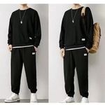 product_image_name-Generic-Men's Shirts Sweatshirt Cotton Long Sleeve Suit - Black-2