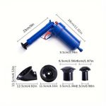 product_image_name-Generic-1 Set Toilet Plunger, Drain Clog Remover Tool With 4 Sized Suckers, High Pressure Air Drain Blaster-5