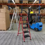 Generic Heavy-Duty Foldable A-Frame Ladder – Multi-Purpose Climbing Ladder For Gardening, Tree Pruning, Wall Cleaning & Home Maintenance (4-Step/5-Step) – Red/Black - image 2