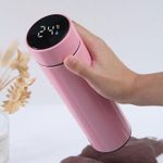 Generic 500ML Stainless Steel Smart Temperature Display Vacuum Flask – Pink