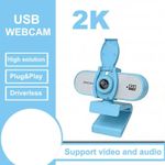 Generic Clear 2K Webcam  Mini USB Web Camera With Microphones Web Cam Cover For Video Chats And Virtual Conferences For Desktop Laptop Computer