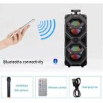 Generic Dual 8-Inch Portable LED Bluetooth Karaoke Microphone Speaker - Black - image 7