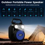 product_image_name-Generic-Emergency portable Bluetooth speaker, 6000 mAh battery, long battery life, phone charging, emergency flashlight - blue-2