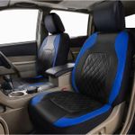 Generic 9-Piece Full-Coverage Leather Seat Cover Set (Front & Rear Rows) - Interior Protection Accessories - Blue - Standard Model - image 3