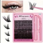 product_image_name-Makeup Drop-144pcs Individual Lashes Extension Cluster, 8-16mm Mix Lash Clusters with Lash Bond and Seal and Lash Salon/Home Self EyeLash Fix(60D-0.07D-8-16MIX KIT) - Black Cluster Lashes-4
