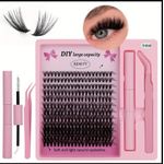 product_image_name-Makeup Drop-144pcs Individual Lashes Extension Cluster, 8-16mm Mix Lash Clusters with Lash Bond and Seal and Lash Salon/Home Self EyeLash Fix(60D-0.07D-8-16MIX KIT) - Black Cluster Lashes-5