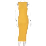 product_image_name-Fashion-Fashionable casual knitted sleeveless round neck sexy dresses for women-Yellow-2