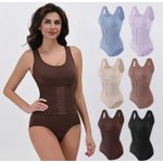 AD Waist Trainer Shaper Tummy Control Breast Push Up Jumpsuit - Multicolours