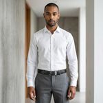 Fashion Men's Business Casual Belt Silver Double Pole Pattern - Black - image 5